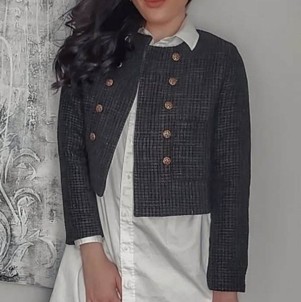 RIHOAS Tweed Cropped Blazer